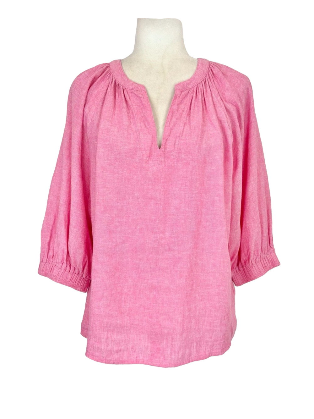 Chaps pink linen blend blouse